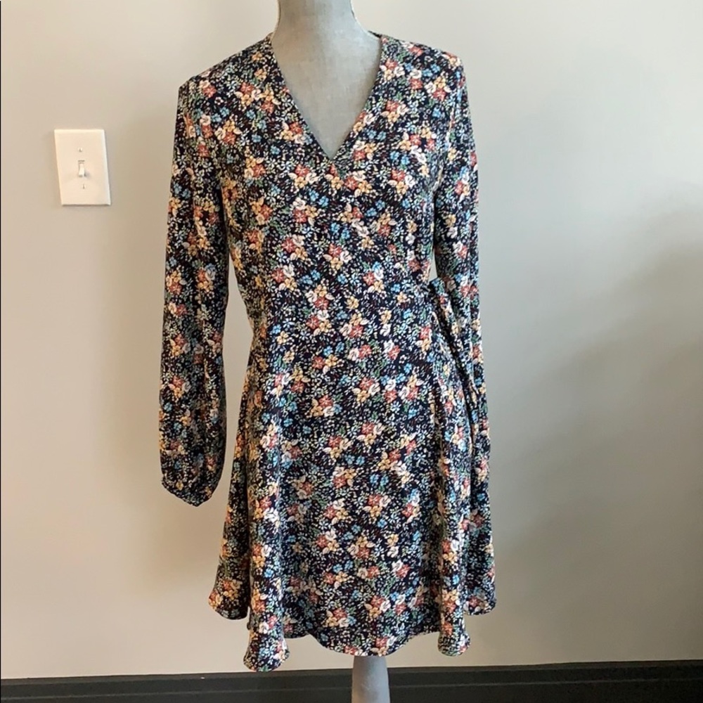Long sleeve wrap dress